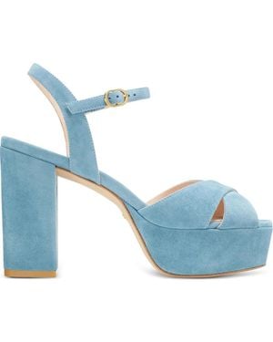 Stuart Weitzman Ivona Crossover Platform Sandals - Blue