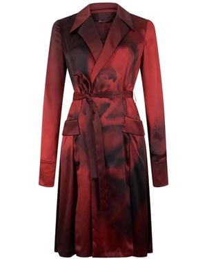 Alberta Ferretti Ombre-Print Silk Jacket - Red