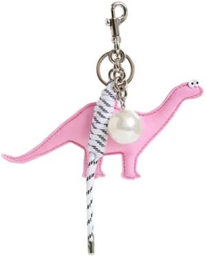 Essentiel Antwerp Llavero Ilyas con motivo de dinosaurio y perla - Rosa