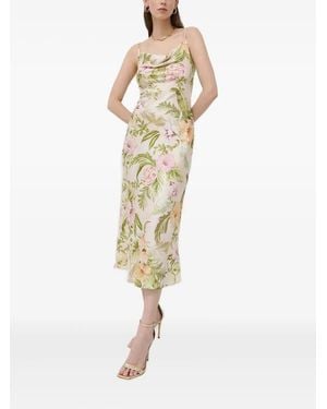Guess Cowl-Neck Floral Dress - White