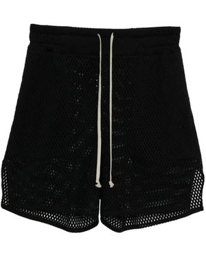 Rick Owens Pantalones Cortos De Deporte De Malla Con Cordones De X Champion - Negro