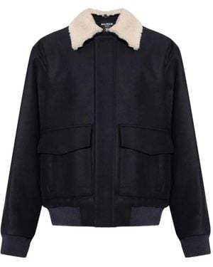 Balmain Chaqueta Bómber Con Cierre Oculto - Azul