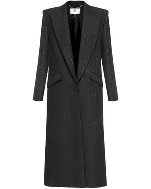 Nissa Sequin-Embellished Coat - Black