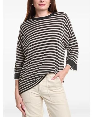 Brunello Cucinelli Striped Cut-Out Jumper - Black