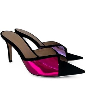 Gianvito Rossi Metallic-Leather Sandals - Pink