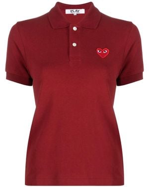 COMME DES GARÇONS PLAY Logo Embroidered Cropped Polo Shirt