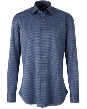 Fray ハウンドトゥース シャツ - ブルー