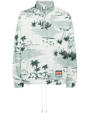 Maison Kitsuné Graphic-Print Cotton Jacket - Green