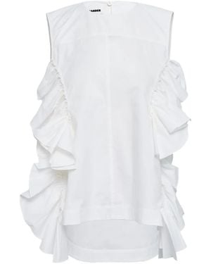 Jil Sander Ruffled Top - White