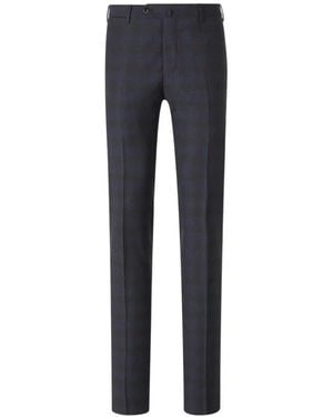 PT Torino Checked Slim-Fit Pants - Blue