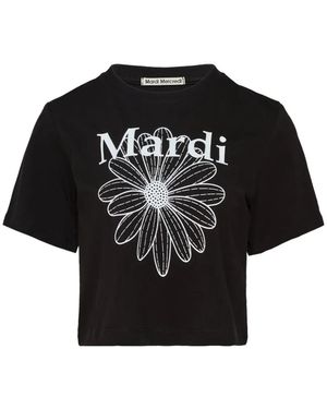 MARDI MERCREDI Flowermardi Cropped T-Shirt - Black