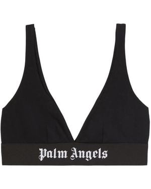Palm Angels Logo-Band Triangle Bra - Black