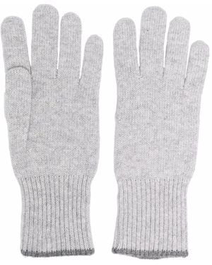 Brunello Cucinelli Knitted Cashmere Gloves - White