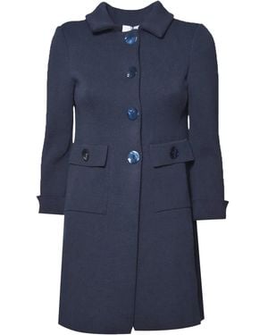 Charlott Manteau À Simple Boutonnage - Bleu