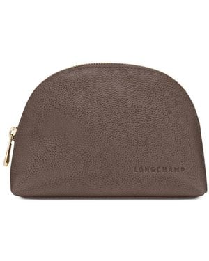 Longchamp Le Foulonné Kosmetiktasche Mit Logo - Braun
