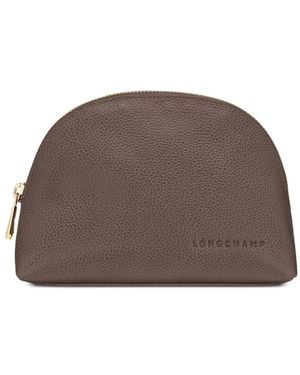Longchamp Le Foulonné Kosmetiktasche mit Logo - Braun