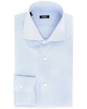 Barba Napoli Checked Shirt - Blue