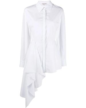 McQueen Long-Sleeve Asymmetric Shirt - White