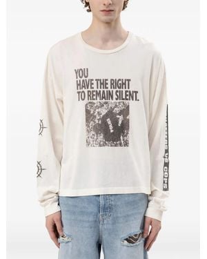 Marking Distance Miranda Graphic-Print Long-Sleeve T-Shirt - Grey