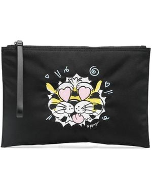 KENZO Tiger クラッチバッグ L - ブラック