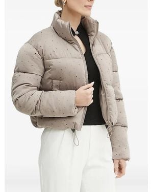 Guess Rhinestone-Embellished Puffer Jacket - Natural
