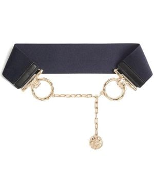 La DoubleJ Medallion-Embellished Chain Belt - Blue