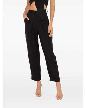 JBQ Kai Pleated High-Waisted Pants - Black