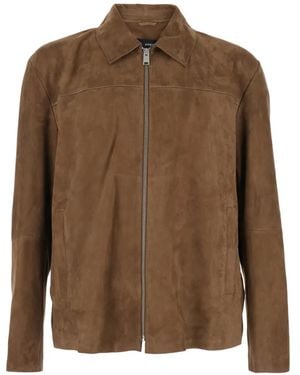 Arma Jacket With Classic Collar - Brown