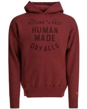 Human Made Logo-Print Hoodie - Red
