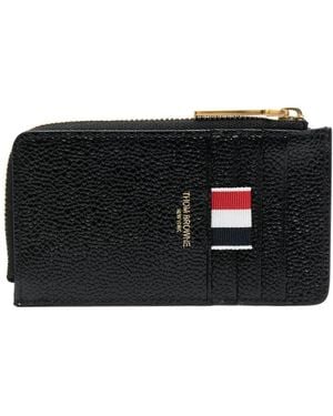 Thom Browne Portafoglio Con Mezza Zip - Nero