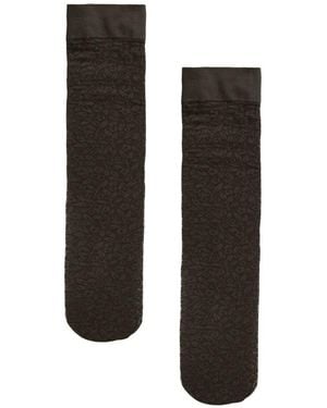 Wolford Bouquet Floral-Jacquard Socks - Black