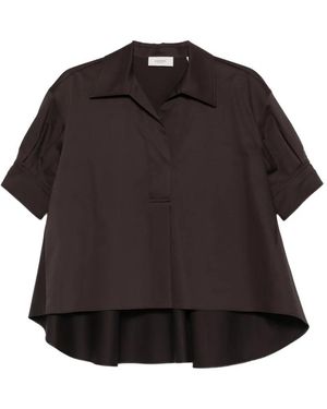 Agnona Short-Sleeve Blouse - Black