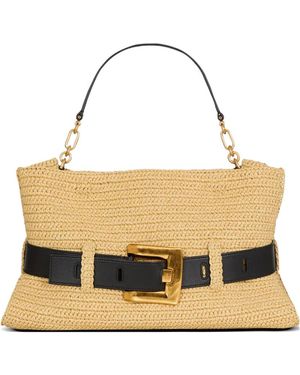Balmain Sac Anthem Moyen En Cuir Lisse Et Crochet - Metallic