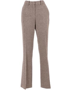 ERMANNO FIRENZE Herringbone Trousers - Grey