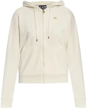 EA7 Hoodie Met Rits - Wit