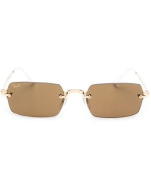 Ray-Ban X Asap Rocky Rimless Rectangle-Frame Sunglasses - White
