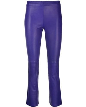 Stouls Cropped-Hose Aus Leder - Blau
