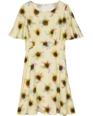 Paul Smith Printed Satin-Twill Dress - Yellow
