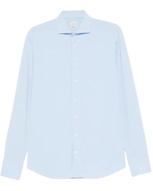 Traiano Milano Long-Sleeve Button-Fastening Shirt - Blue