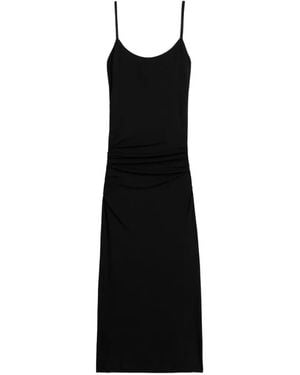 TOTEME Vestido Midi Drapeado - Negro