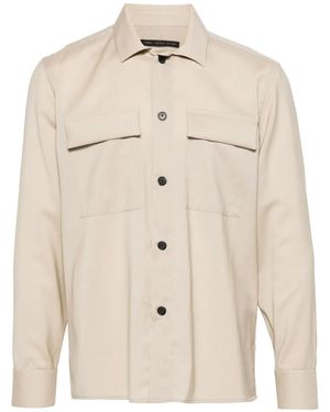 Low Brand Patch-Pocket Virgin-Wool Shirt - Natural