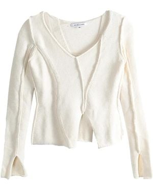 AISLING CAMPS Eddy V-Neck Top - White