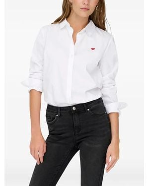 Jacqueline De Yong Heart-Motif Button-Down Shirt - White