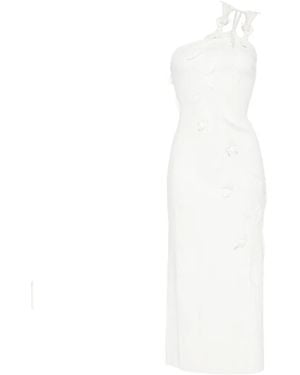 Cult Gaia Jilly Floral-Appliqué One-Shoulder Midi Dress - White