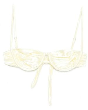 Isa Boulder Static Weave Bikini Top - White