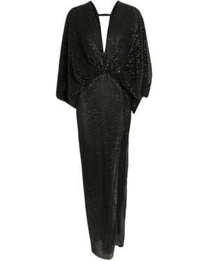 L'idée Paradiso Pleated Maxi Dress - Black