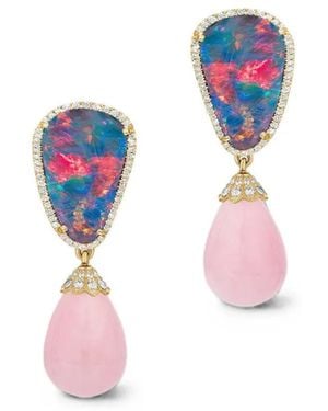 Goshwara G-One Diamonds And Opal Drop Earrings - Blue