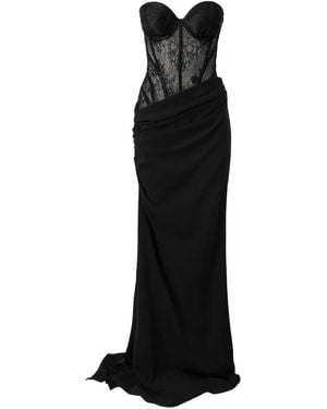 MOOS STUDIO Drapiertes Lunar Lace Kleid mit Einsätzen - Schwarz