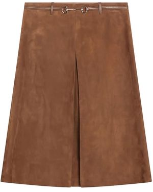 Gucci レザースカート - ブラウン