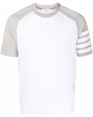 Thom Browne T-Shirt Mit Streifen - Weiß